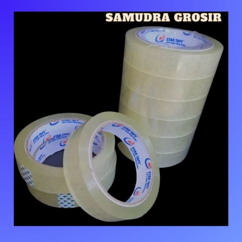 

Lakban Bening 1inch super lengket | Isolasi bening 24mm x 72 Yard super clear SEVEN STAR
