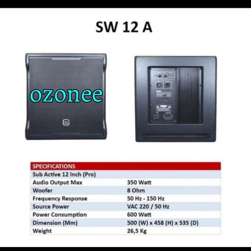 Subwoofer Aktif Wisdom SW 12A Wisdom  SW12A  Satuan 12 Inch Original