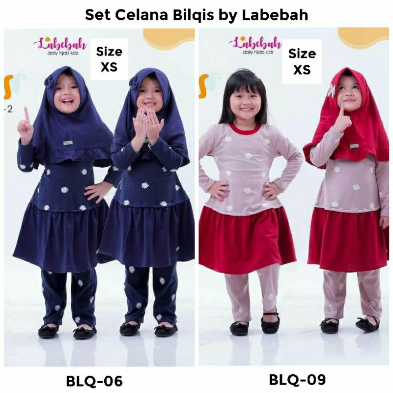 Bilqis Set Celana Setelan Anak Perempuat set Jilbab by Labebah