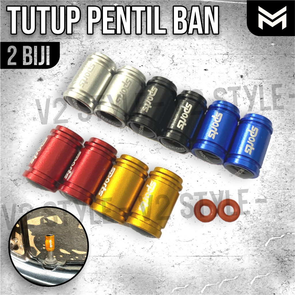 TUTUP PENTIL BAN SEPEDA MOTOR DAN MOBIL ALUMINIUM FULL CNC + KARET SEPASANG Accessories Motor Ninja 