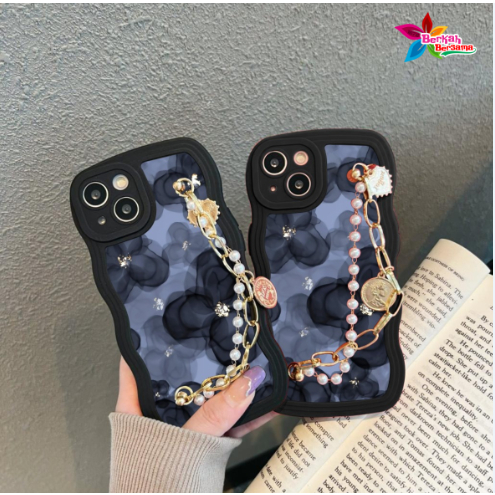 GC44 GC53 CASE CASING SOFTCASE SILIKON WAVY WAVE AESTETHIC RANTAI MUTIARA GRIP FOR REALME C11 C12 C25 NARZO 20 C15 C17 7I C20 NARZO 50I BB8741