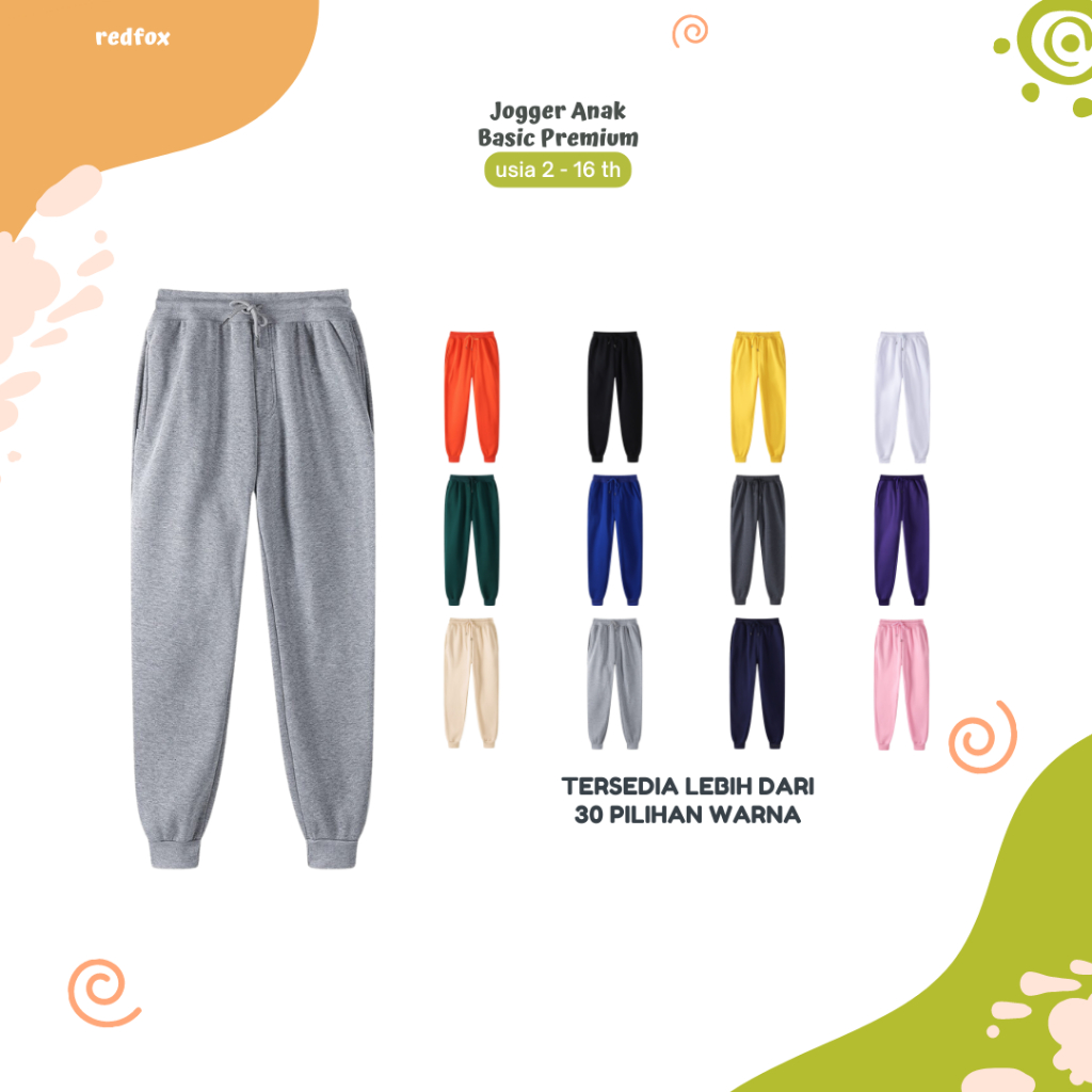 Celana Trening Jogger Training Panjang Anak Perempuan Laki Laki Usia PAUD TK SD Umur 1 2 3 4 5 6 7 8