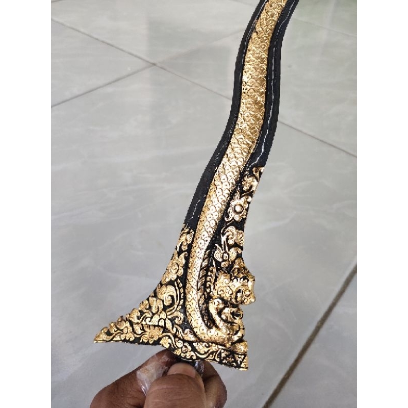 Keris Siluman Blorong kinatah sepuh emas