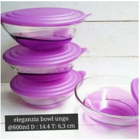 PROMO CUCI GUDANG HARGA TERMURAH Mangkok Bekal warna ungu Eleganzia bowl purple(harga 1pc) - tempat 