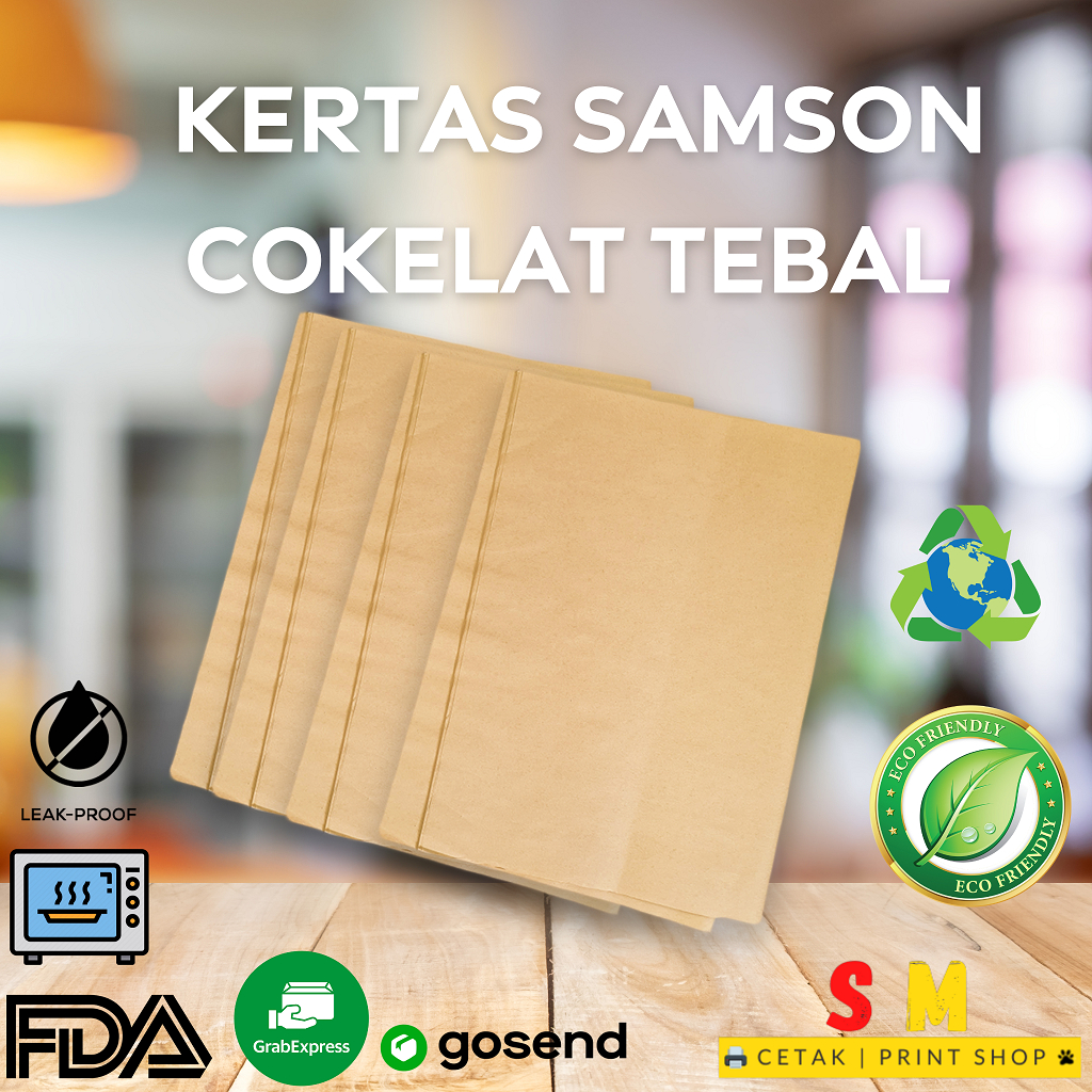 Kertas Samson Kraft Cokelat Tebal 150 GSM Ukuran Plano 90x120cm