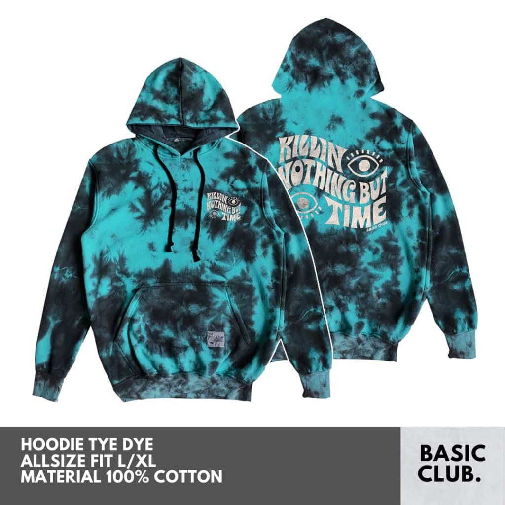 HOODIE DISTRO PRIA ORIGINAL GOOD MORNING TIE DYE BIRU TERLARIS INK CLASS STORE