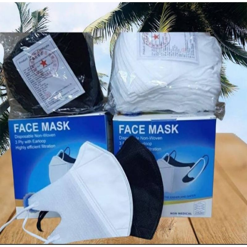 Masker hitam dan putih dupcil isi 50pcs /maker kn94
