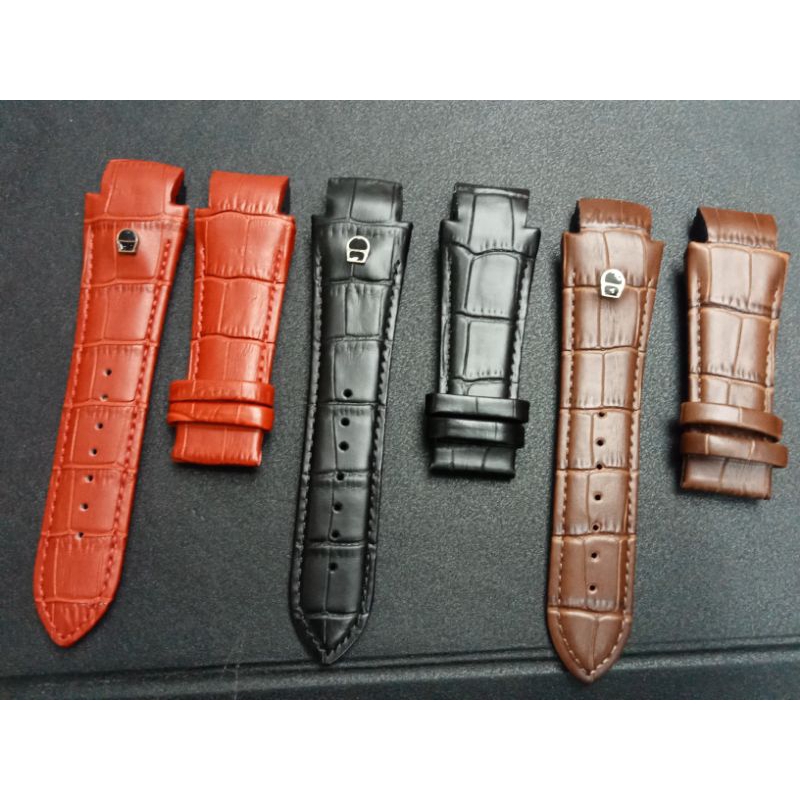 TALI JAM TANGAN KULIT AIGNER PALERMO COWOK