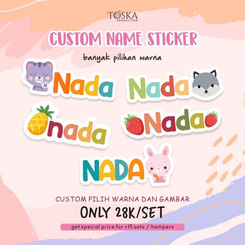 

STIKER NAMA Waterproof Vinyl | STIKER MAPEL | STIKER DTF - Stiker Murah