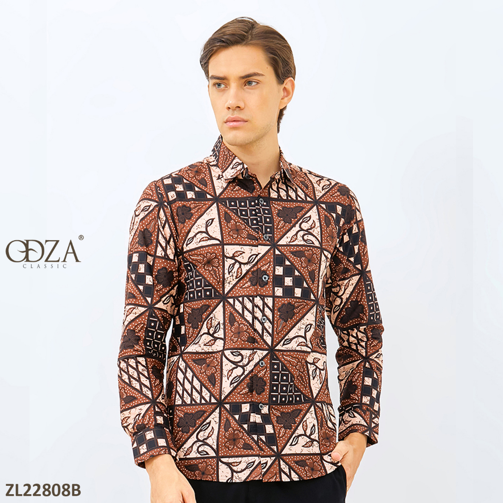 Odzaclassic Kemeja Batik Pria Lengan Panjang Modern Slim Fit Pramarta