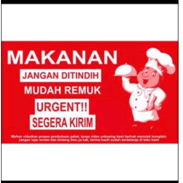 

STIKER MAKANAN 2 UK 7.5 X 12.5 CM FOOD DELIVERY FRAGILE URGENT