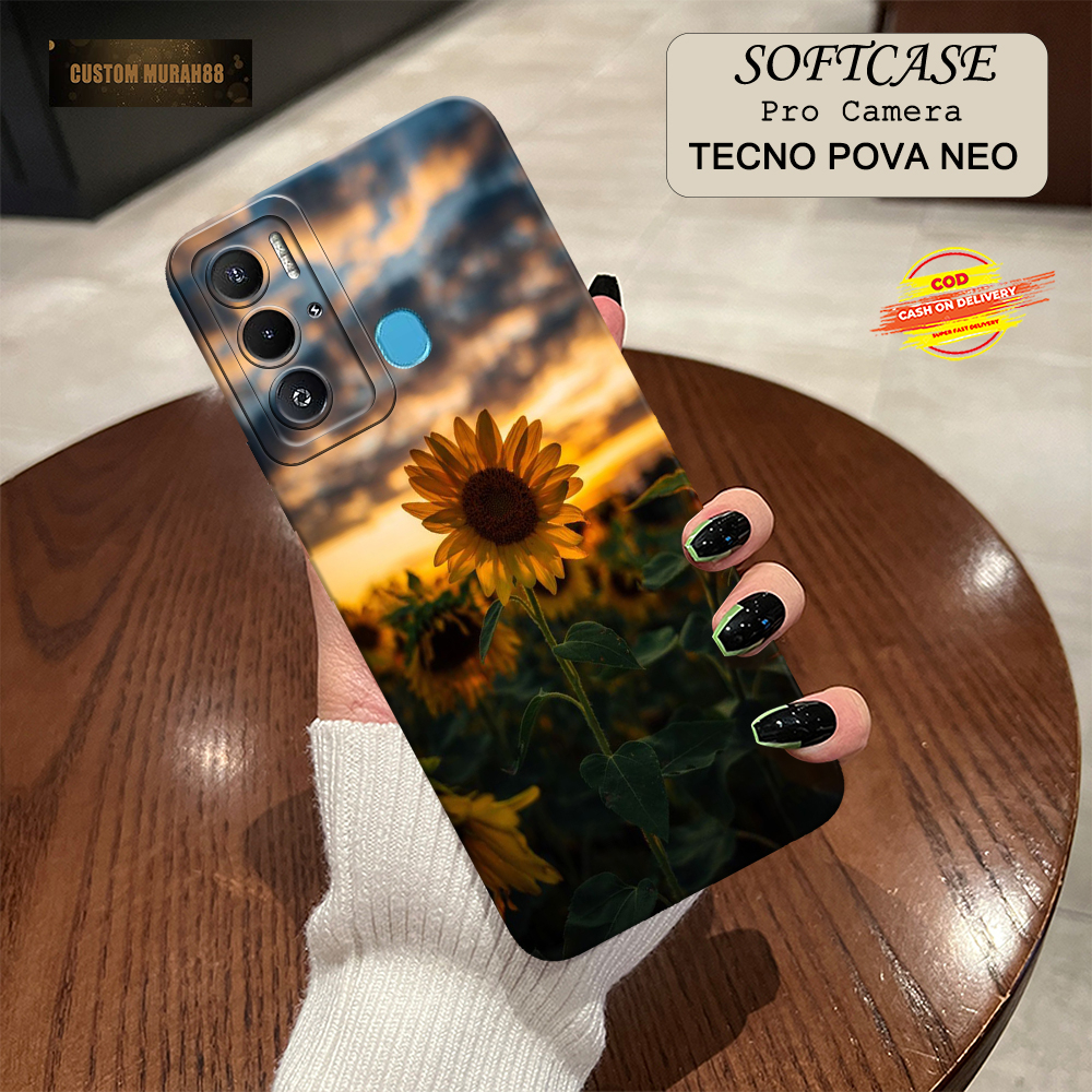 Case Tecno Pova Neo Terbaru - Fashion Case BUNGA - Casing Hp Tecno Pova Neo - Softcase Pro Camera Te