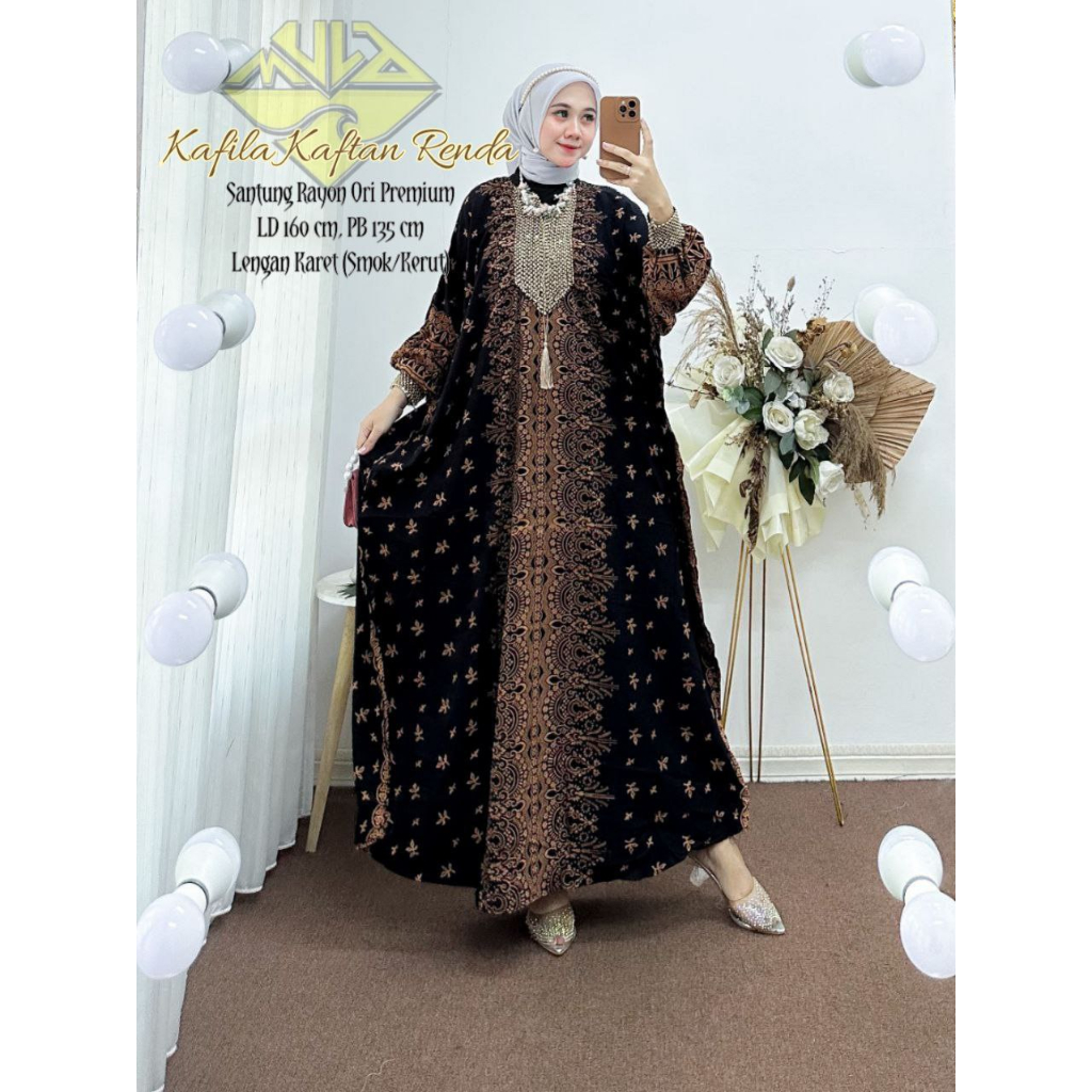 hot product grosir kafila kaftan wanita renda motif jumbo ld 160cm/ baju kelelawar