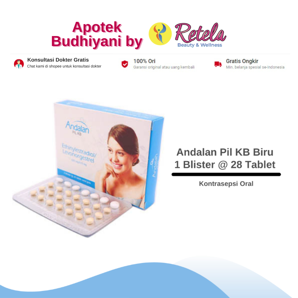 Andalan Pil KB Biru 1 Blister @ 28 Tablet / Kontrasepsi Oral Untuk Mencegah Kehamilan