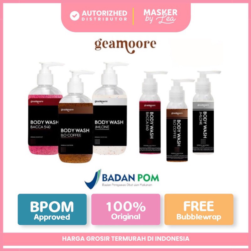 GEAMOORE - BPOM - Geamoore Body Wash - Sabun Mandi with Niacinamide vit E SIZE 100 ML dan 250 ML