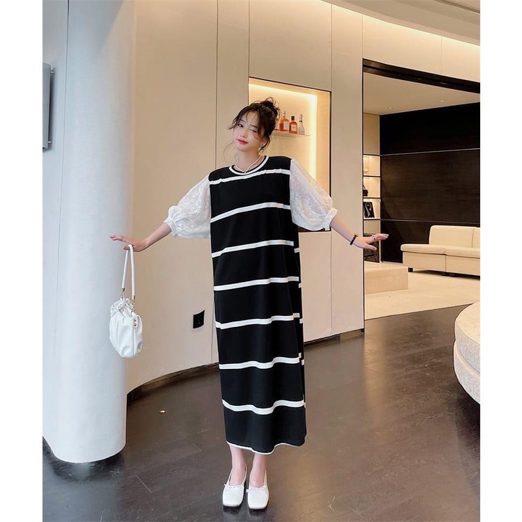 CLOTHINGICON DRESS MAXI MAXY LISHA MISHA OVERSIZE STRIPE SALUR GARIS IMPORT