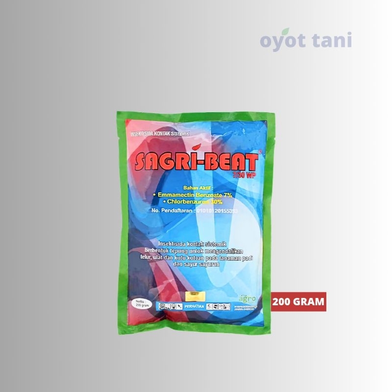 Sagri-Beat 7/30WP 200 gram (Original) | Insektisida Kontak, Sistemik & Translaminar | Bahan Aktif Em