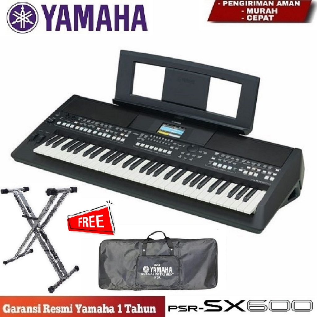 Keyboard Piano Yamaha PSR SX600 / PSRSX600 / PSR-SX600 / PSR SX 600 Arranger Keyboard / Paket Tas & 