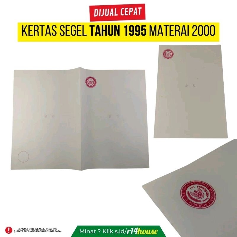 

KERTAS SEGEL TAHUN 1995 MATERAI 2K