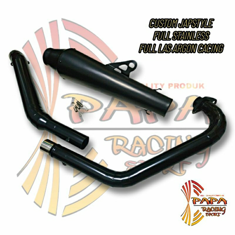 Knalpot Custom Japstyle Black Doff Scorpio Byson Verza Tiger Megapro Pulsar 200NS XSR 155 Vixion R15