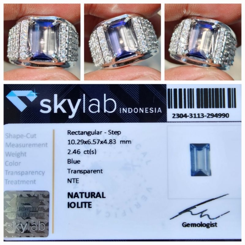 Natural iolite Top Luster Memo 2.46 crt