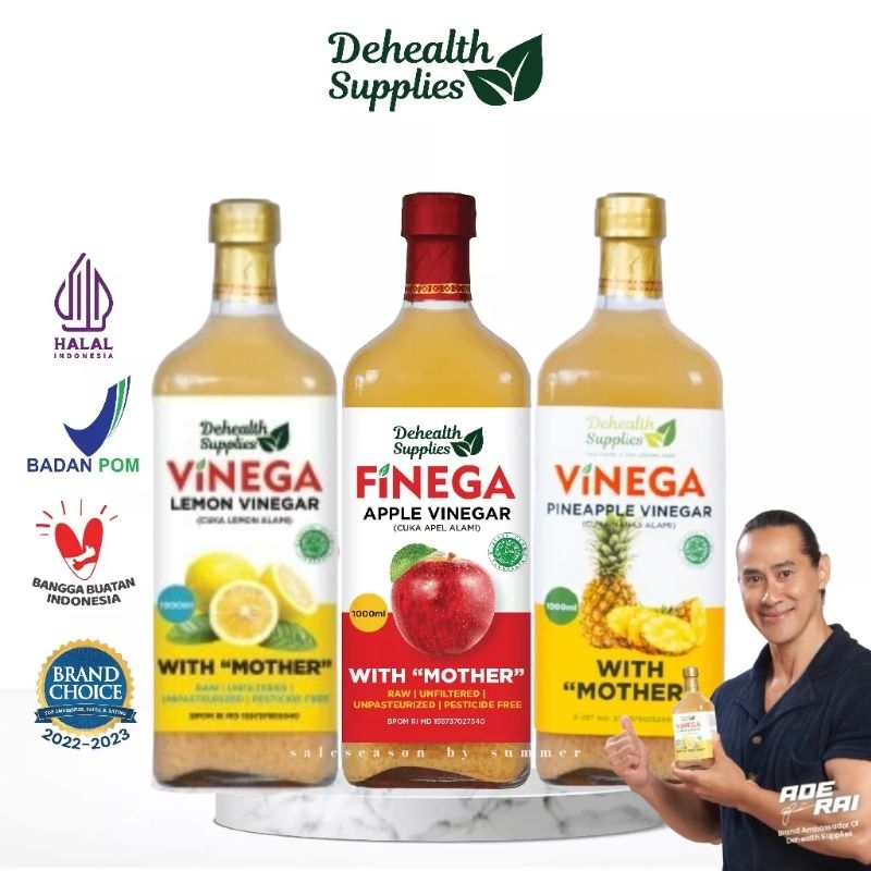 

Dehealth Supplies | FINEGA - CUKA APEL LEMON NENAS | 1 LITER - BOTOL KACA