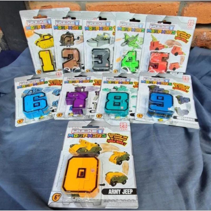 EMCO POCKET MORPHERS SERIES SATUAN BLOK UBAH BENTUK TRANSFORMASI NUMBER NOMOR ANGKA MENJADI ROBOT MA