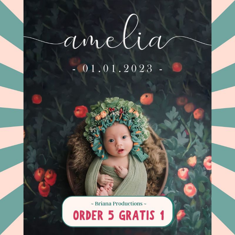 Jasa Edit Foto Bayi Newborn  ala studio Nama