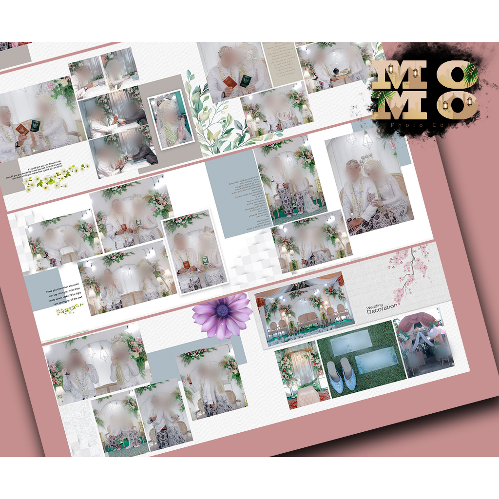 PSD Template wedding magazine / kolase / foto album uk. 20x30 sambung