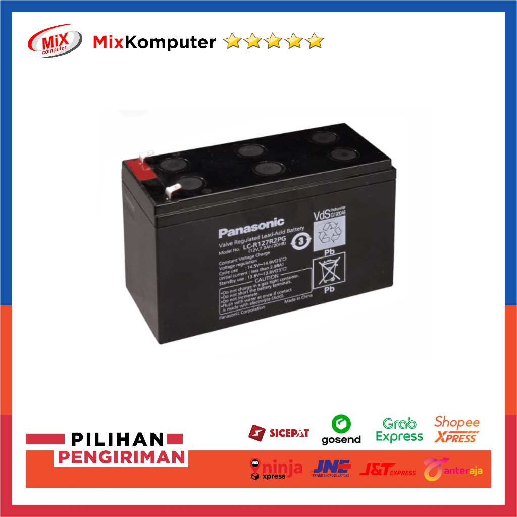 Baterai UPS Aki Kering VRLA Panasonic 12V 7,2AH