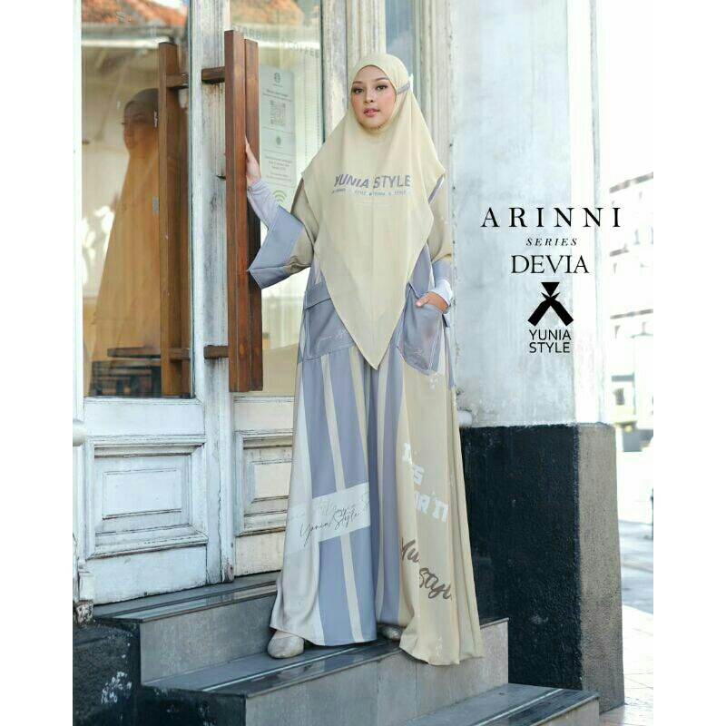[YUNIA SYAR'I] GAMIS SYARI TERBARU / DRESS SET COUPLE PRINTING " ARINNI SERIES " by Yunia Syar'i