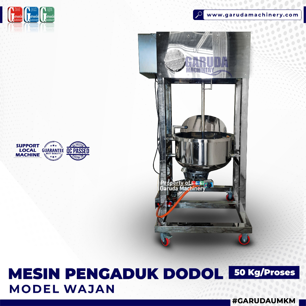 MESIN PENGADUK DAN PEMANAS DODOL / JENANG / SELAI / SAOS / SIRUP / CAIRAN / SERBAGUNA 50KG MODEL WAJ