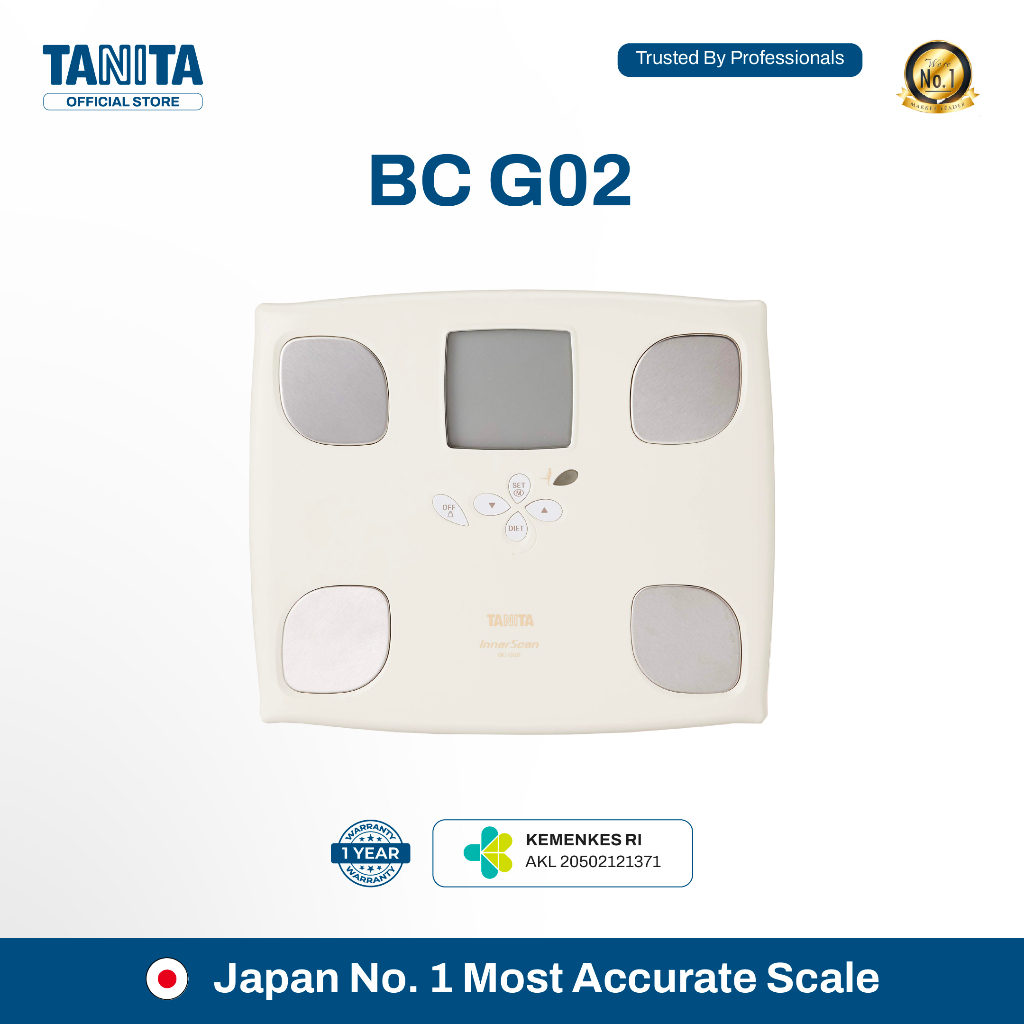 TANITA BC-G02 Timbangan Badan Digital BMI 9 in 1 Fitplus White