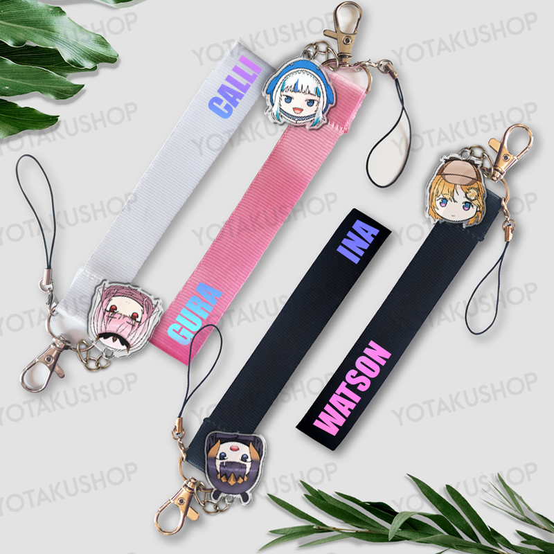 Paket Strap Hologram + Charm Hololive EN Myth FANMERCH YOTAKUSHOP