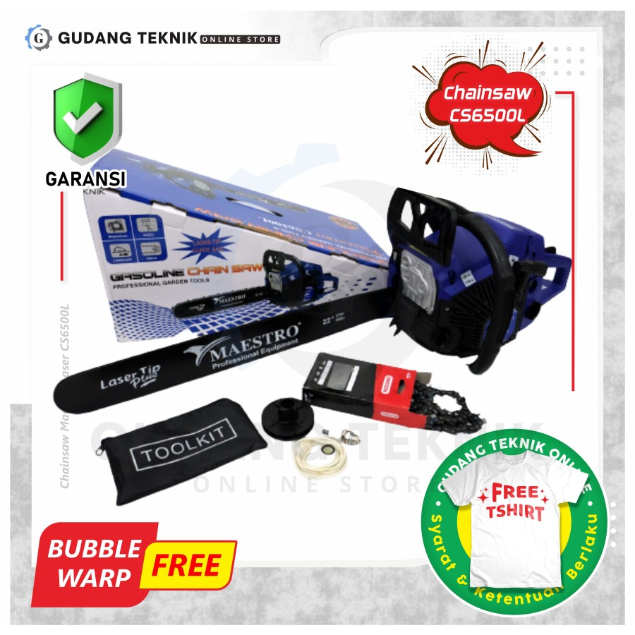 Chainsaw Maestro CS6500L / Mesin Gergaji Kayu Chainsaw Maestro Laser Tip CS 6500 L
