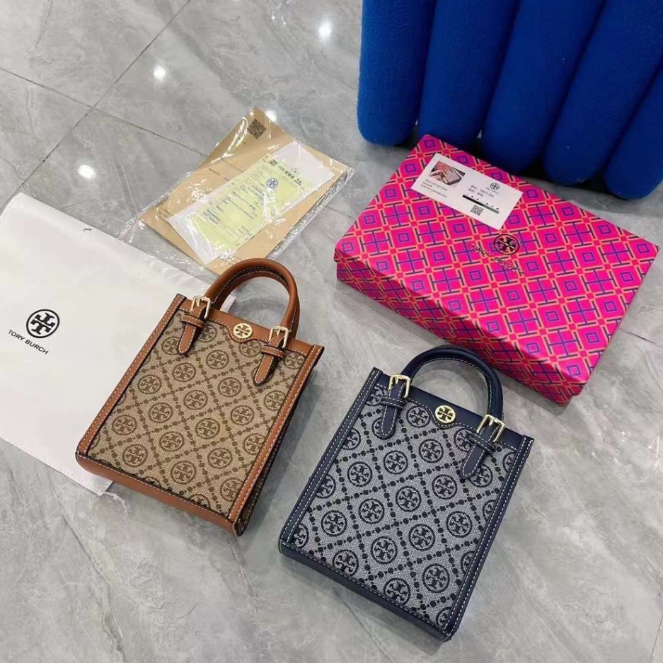TAS TB T MONOGRAM JACQUARD MINI / SHOULDER BAG WANITA IMPORT/FREE PERLENGKAPAN FULLSET/TAS SELEMPANG