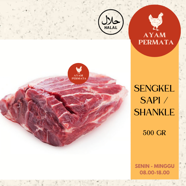 

Sengkel Sapi 500gr - Daging Soto Rendang Sop 500g 500 gram - Shankle Shin Shank - Halal Import Premium - Betis Paha - Ayam Permata AyamFreshPermata