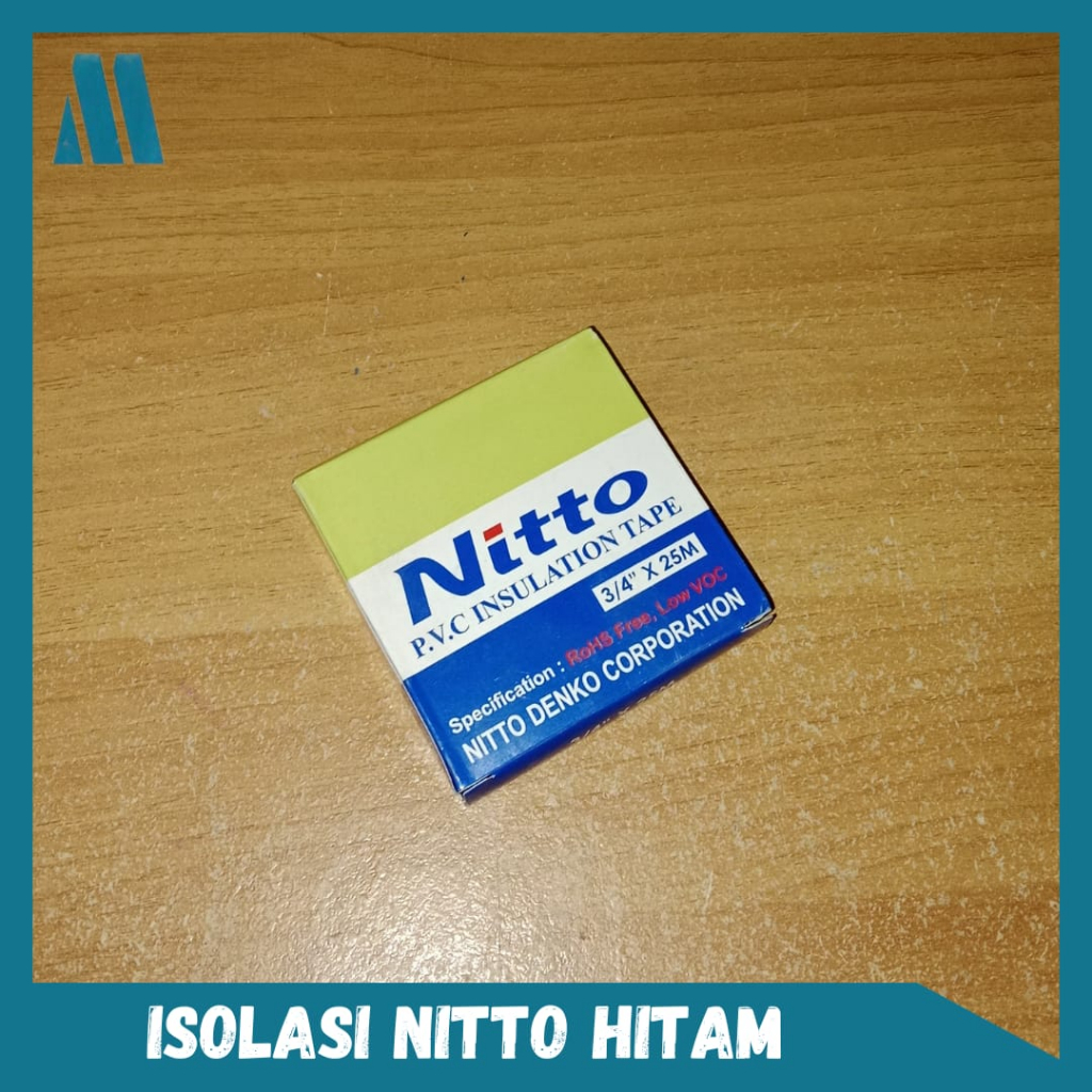 Isolasi Listrik Nitto Hitam 3/4" x 25 m