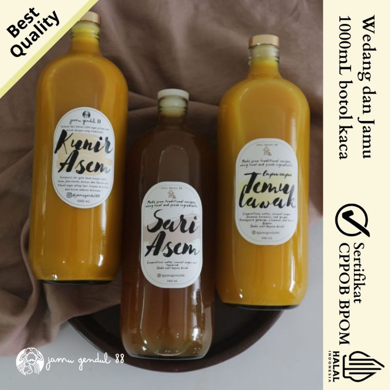 

Jamu dan Wedang Siap Minum by Jamu Gendul 88 - 1L Botol Kaca