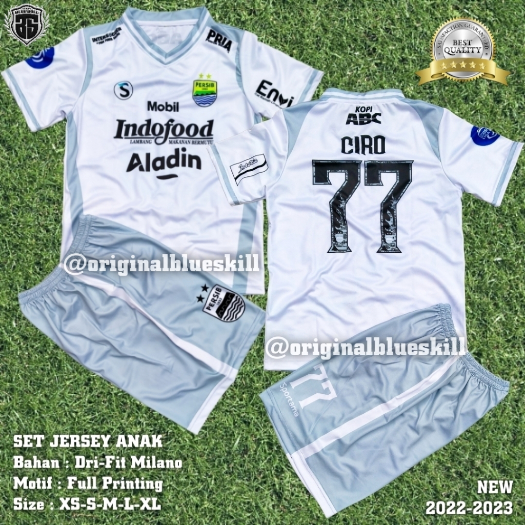 Jersey anak setelan persib away terbaru 2022-2023 / jersey setelan sepak bola anak / pakaian olahraga anak / setelan jersey persib home away