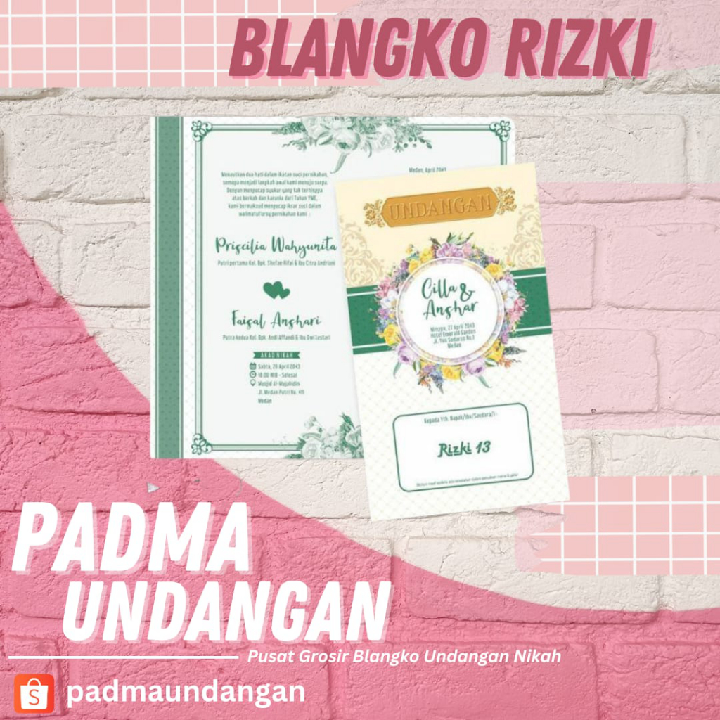 Blangko Undangan Rizki 13 | Pusat Grosir Blangko | Padma Undangan