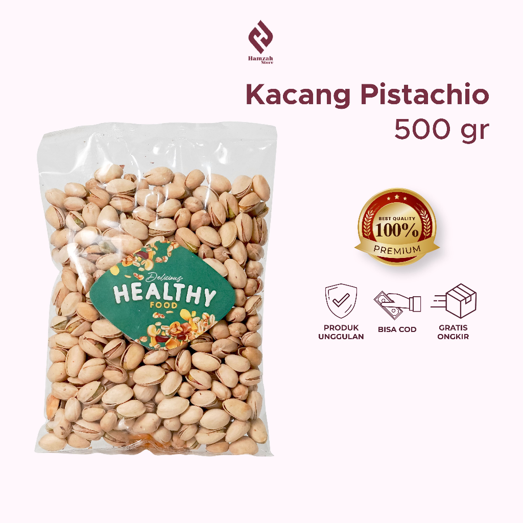 

Kacang Pistachio 500 Gram Kacang Ketawa Fustuk Fusthuk Original Premium