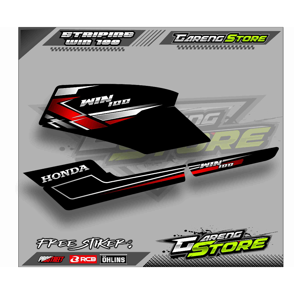 STRIPING VARIASI HONDA WIN 100 / STICKER LIST VARIASI MOTOR HONDA WIN 100