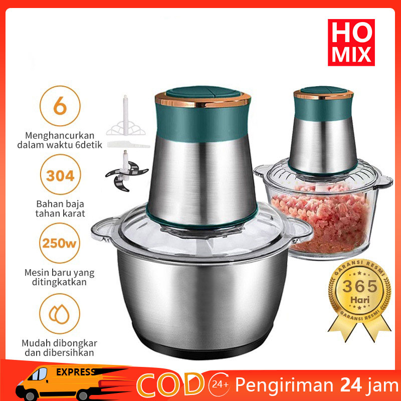 HOMIX Blender Daging Stainless Steel/Food Chopper Stainles Cooking Penggiling Daging Meat Grinder Co