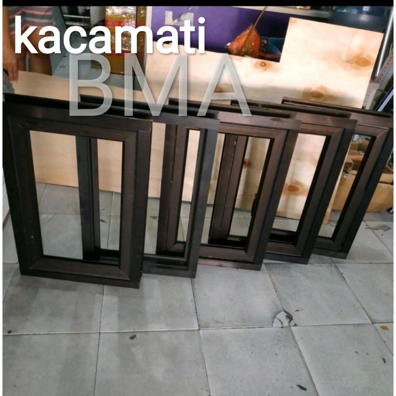 kusen kaca mati 40x80  aluminium kaca
