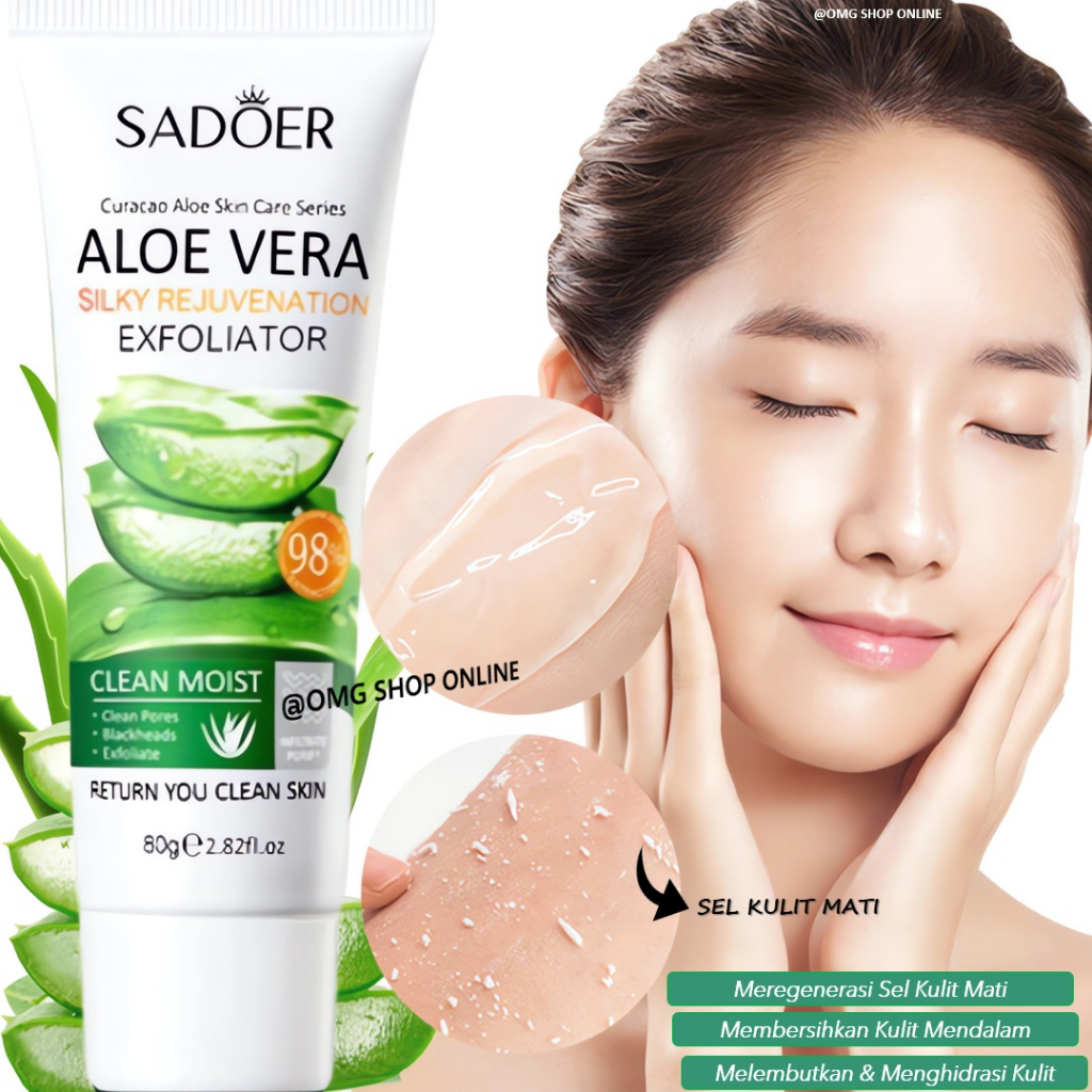 Termurah  Sadoer Aloe Vera Soothing Gel Scrub 98% Exfoliator Anti Aging / Aloe Vera Gel untuk Wajah 