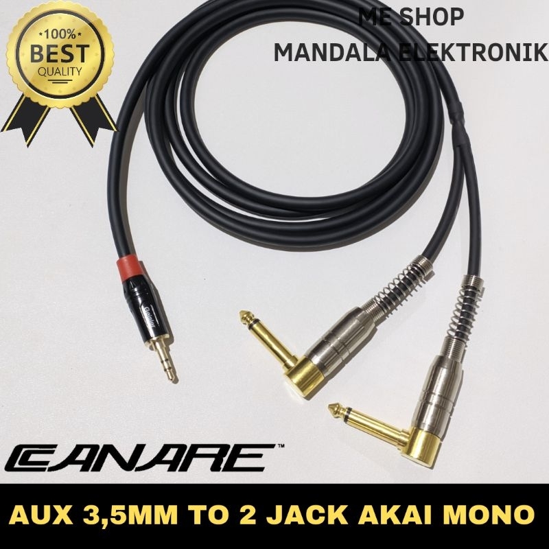 Kabel Jack Mini Aux 3,5mm To 2 Jack Akai Mono 6,5mm Berkualitas 50 Cm