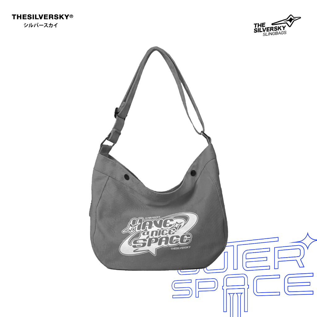 Thesilversky Nice Space Canvas Sling Bag Premium | Tas Selempang Kanvas Korea