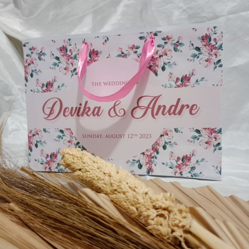 

PINK SHABBY FLOWER Paperbag Souvenir Paperbag Nikahan