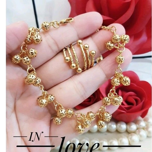 gelang  cincin Xuping  bola gold 28